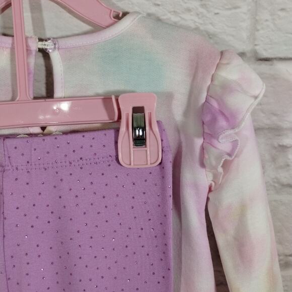 Y BTween Baby 3pc Tie Dye Pullover Sweater & Dot Leggings Set Outfit NWT 18M - Picture 7 of 10